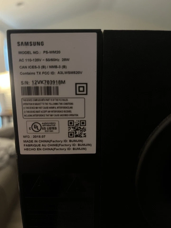 Barra de sonido Samsung HW-M360 con subwoofer inalámbrico PS-WM20 y control remoto 2,1 canales 210 W Foto 3 de 4