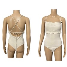 Le Lis Crisscrossed Beige Bodysuit Size S