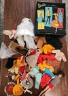 Vintage Brunette Bubble Cut Barbie  With Clothes Accessories & Case