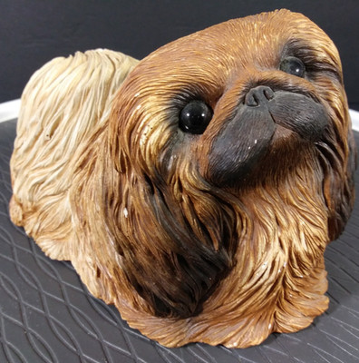 1984 SANDRA BRUE SANDICAST Pekingese Dog Sculpture Figurine USA
