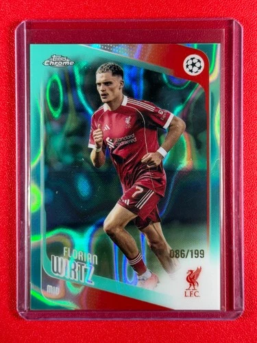 2025-26 Topps Chrome UEFA Club Competitions Florian Wirtz #74 Aqua Lava /199