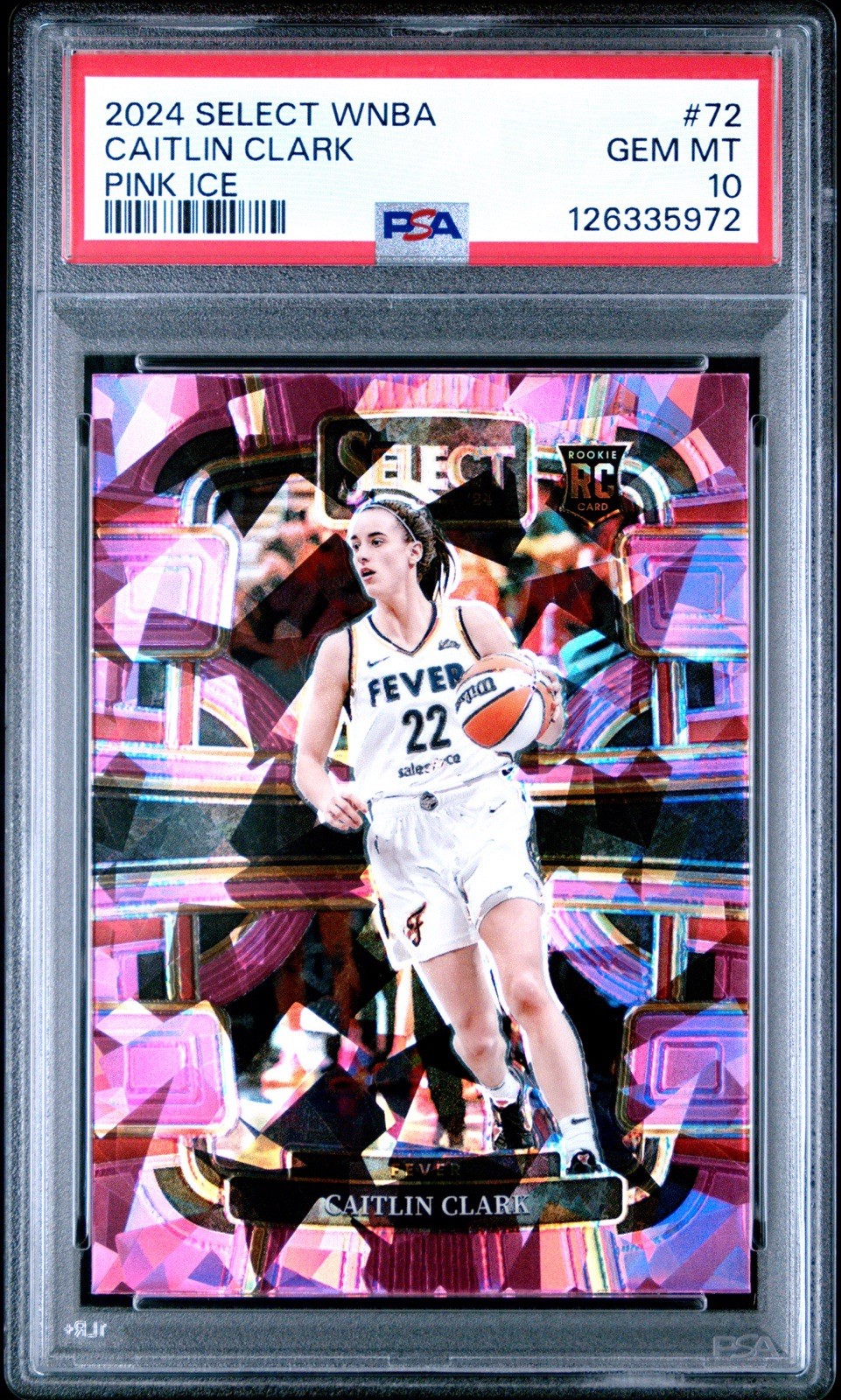 2024 Select WNBA Caitlin Clark Pink Ice #72 PSA 10 Rookie RC Fever