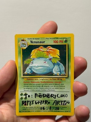 Verkaufe Pokemon Karte Venusaur Base Set DEU: Signed Mitsuhiro Arita