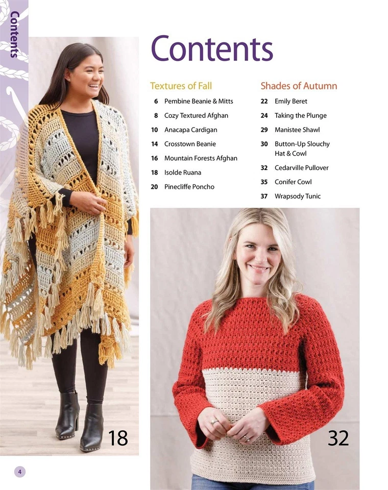 HELLO AUTUMN ~ Crochet Pattern Book ~ 35 Designs ~ Afghans, Decor, Sweaters + - Image 2 of 4