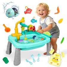 STBEIMEIMY Kids Play Sink with Running Water, Mini Water Table, Water Toys, U...
