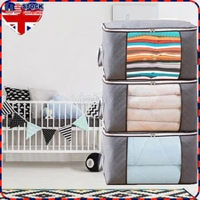 3 Clothes Storage Bags Duvets Underbed Storage Bag. Bed Storage Pocket with Zips