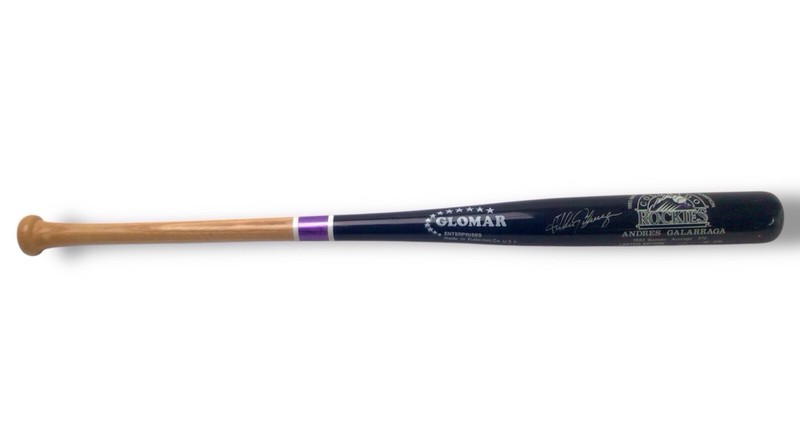 Andres Galarraga Signed Glomar Black Bat 93 Seas.Limited Edition/370 w/ JSA Cert