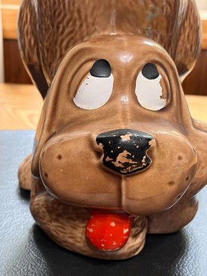 VINTAGE 1970'S MC COY MCM THINKING PUPPY DOG TREAT OR COOKIE JAR
