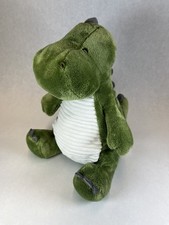 Carters Just One You Green Dinosaur Plush Corduroy White Belly 11  Stuffed Dino