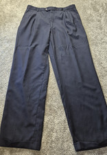 Kirkland Dress Pants Mens 34x32 Black 100 Wool Made In Italy Super 100's