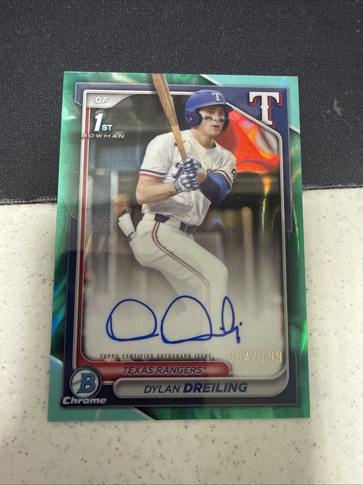 2024 Bowman Chrome Draft Dylan Dreiling Aqua Lava Refractor Auto /199 RC | SP