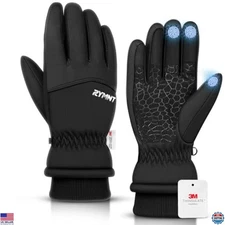 Winter Waterproof Gloves for Men & Women - 3M Thinsulate, Touchscreen, Anti-Slip