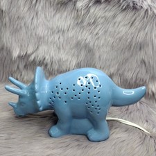 Target Stegosaurus Dinosaur Ceramic Table Lamp Night Light Blue WORKING