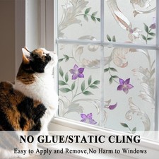 Window Privacy Film Decorative Static Glass Cling Door Film Sticker for Bedroom