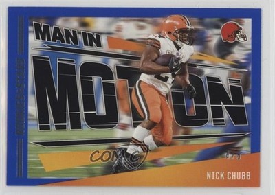 2023 Panini Rookies & Stars Man in Motion Black Blue 4/5 Nick Chubb #MM-25 4f5