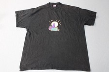 Howling Wolf Cat Moon Stars Shirt Mens XL Black Embroidered Graphic Made in USA