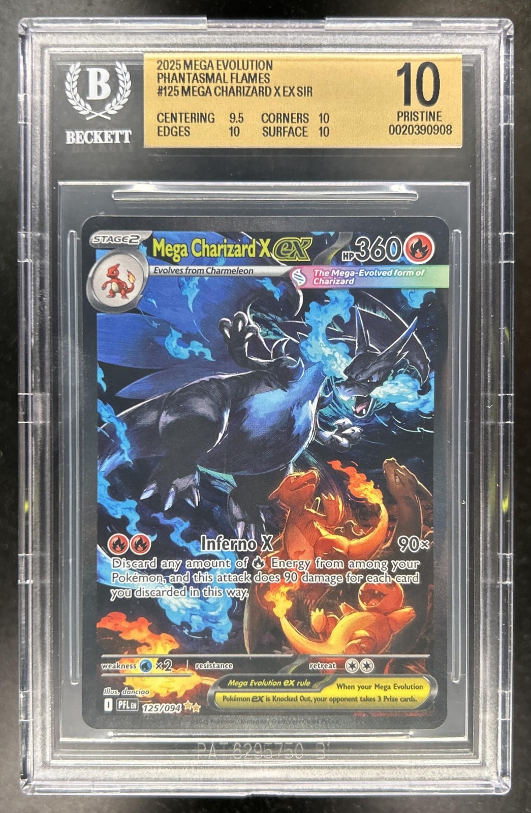 2025 Pokemon PFL Mega Charizard X ex Special Illustration Rare #125/094 BGS 10