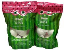 2 Packs: Raw Sugar Kids Fizzy Bath Bomb Watermelon + Lemonade 1.5 oz | 6ct