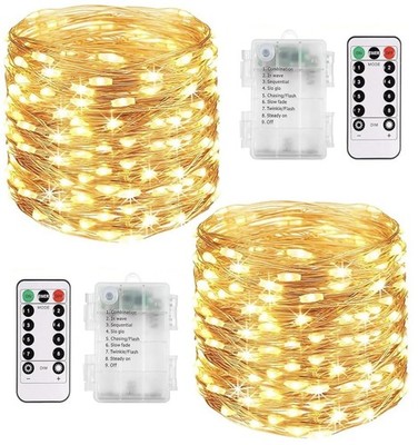 Knayis 2er Pack Total 240LED 80FT Lichterkette batteriebetrieben warmweiß