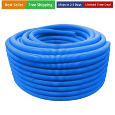 Flexible Polyethylene HDPE Non-Split Corrugated Wire Loom Tubing Blue, 1" Dia...