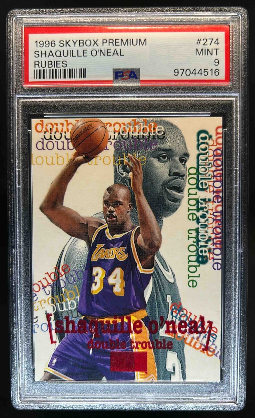 1996-97 Skybox Premium Shaquille O'Neal Star Rubies #274 Lakers PSA 9