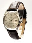 Mens VINTAGE Rolex Oyster Perpetual Date Stainless Steel Silver Dial 34mm Watch