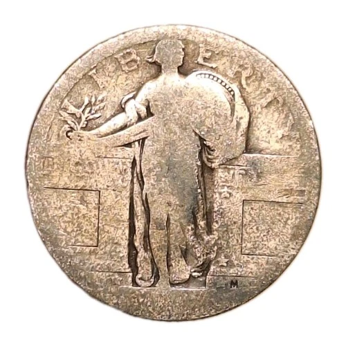 1916/1917 Type 1 Standing Liberty Quarter FR 90% Silver Nice Patina No Dec. Date