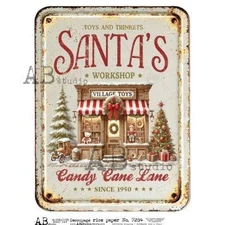 Candy Cane Lane #7284 | A4 Rice Paper | Paper for Decoupage | AB Studios