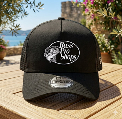 Bass Pro Shops Embroidered Trucker Hat Snapback Mesh Cap Outdoor Fishing