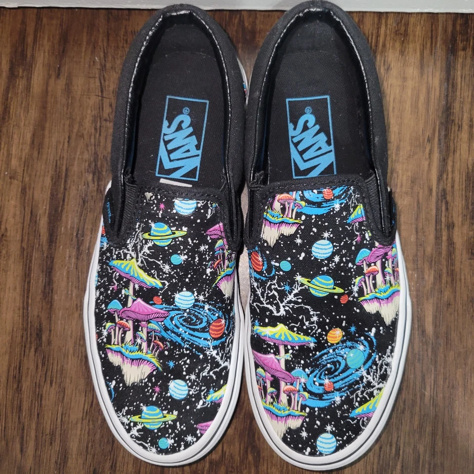 Vans Classic Slip On Cosmic Glow in the Dark Negro Espacio W talla 5.5, Hombres 4, Usado Foto 4 de 4