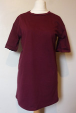 ASOS PETITE T-Shirt Dress Ultimate Rolled Sleeved Size 2 Uk BNWT £18 Burgundy