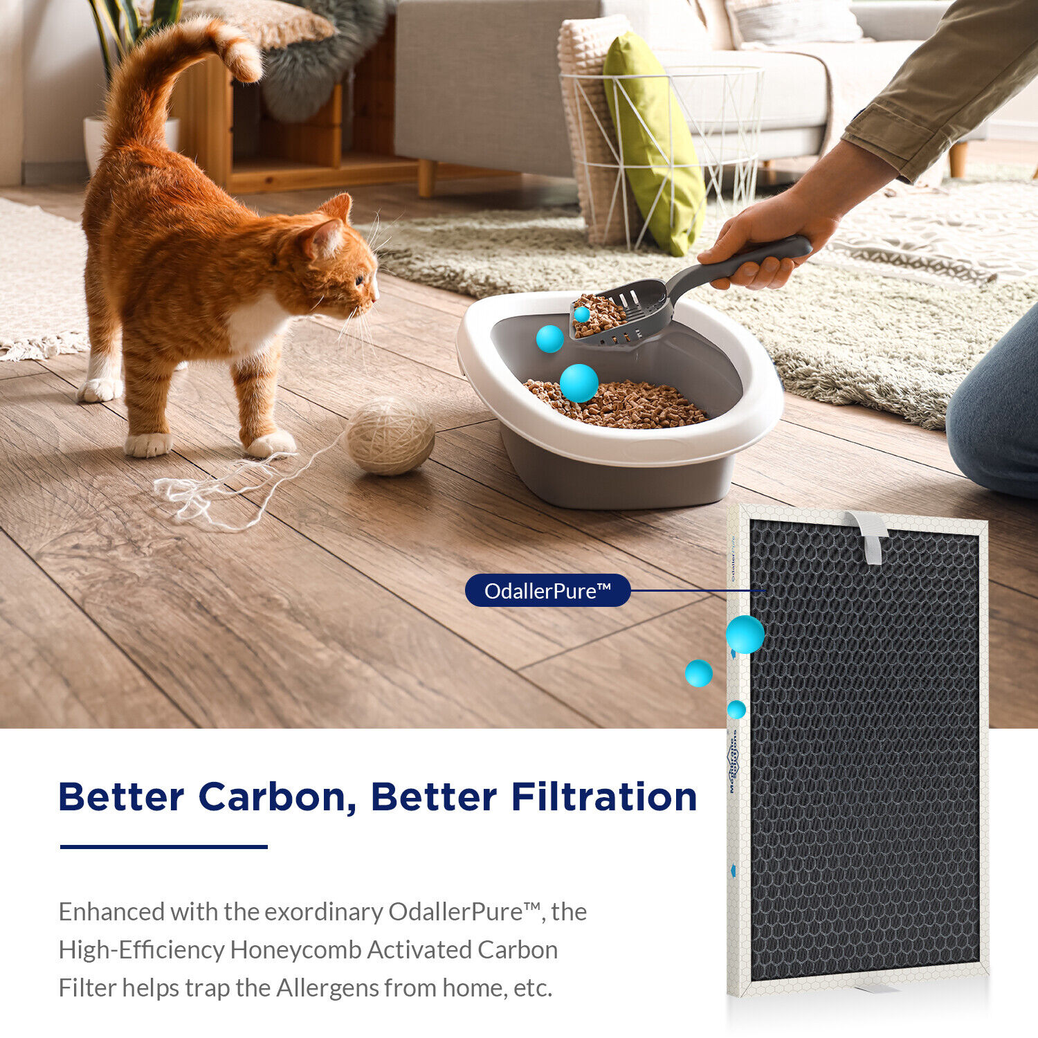 Home Large Room Air Purifier H13 Medical HEPA Air Cleaner for Allergies Pet Odor