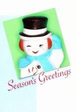 SEASONS GREETINGS RETRO SNOWMAN AGC Christmas...