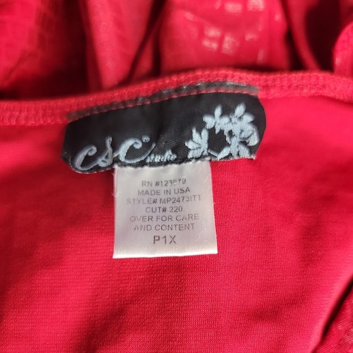 CSC Studio Blouse Shirt ~ Sz P1X ~ 3/4 Sleeve ~ Red - Picture 4 of 4