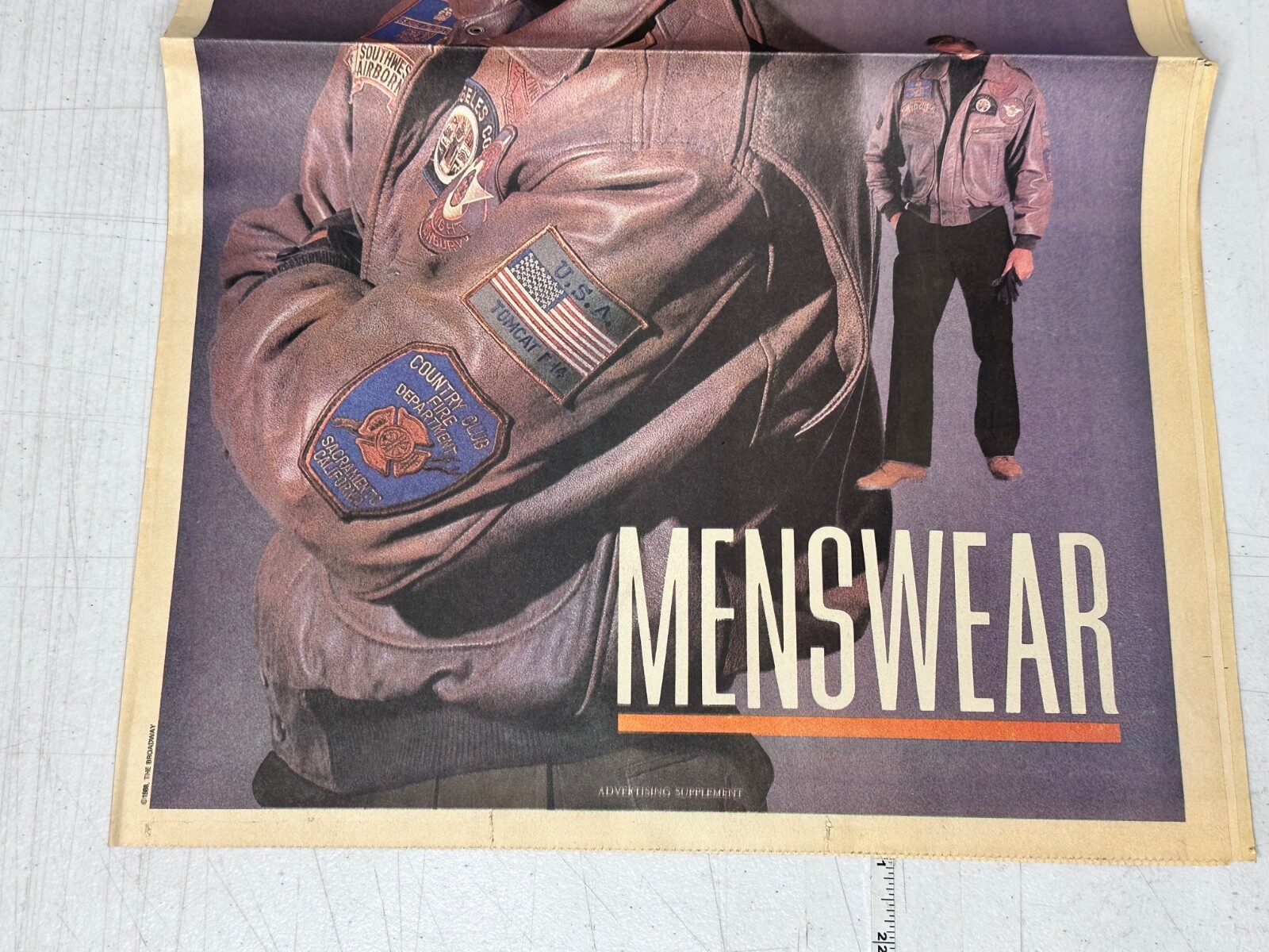 SAINT LAURENT Giacca Bomber Broadway SoCal 1988 Uomo Inserto PACC Pierre Cardin YSL Pubblicità