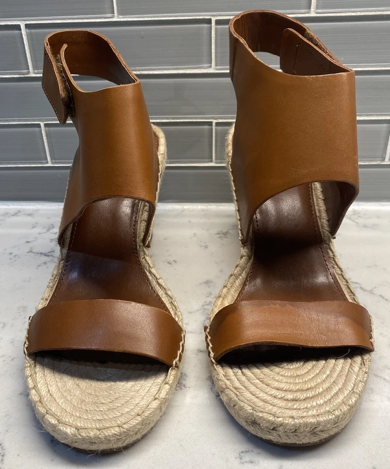 Vince Camuto LAMINDA кожи на танкетке Espadrille туфли женский размер 9 М коричневый «НЕДОСТАТОК» - Изображение 2 из 4