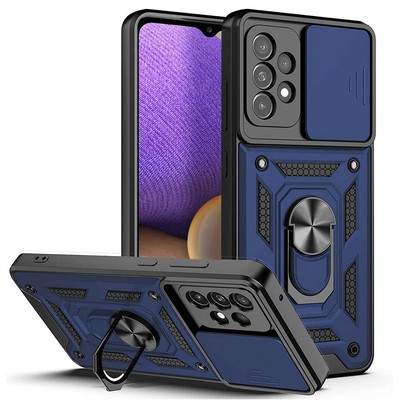 Reiko Kickstand Ring Holder with Slide Camera Cover TPU Shockproof Case & Magnet