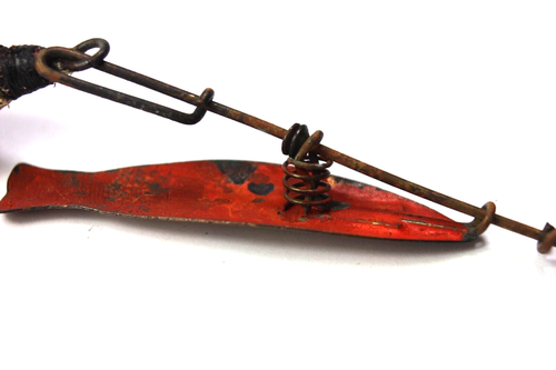 Antique 1879 L.S. HILL Copper Fish Spring Loaded # 2 Lure - * REDUCED PRICE * - Picture 7 of 13