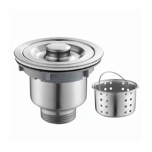 Fregadero de cocina para el hogar conjunto de drenaje de acero inoxidable de 3-1/2 pulgadas con cesta coladora - Imagen 4 de 10