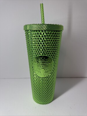 New Starbucks Metallic Green Studded Bling 24 oz Tumbler Cold Cup | eBay
