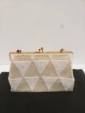 Nice Vintage "BEL" Hand Made  Hand Beaded Evening Bag Made in British Hong Kong