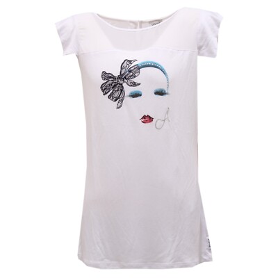 4011T maglia bimba ARMANI JUNIOR bianca multicolor t-shirt kid