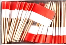 One Box of 100 Indonesia  Toothpick Flags, 100 Small Mini International Flags