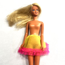 Vintage 1969 Mattel Barbie  1864 "CLOSE UP'S" MOD YELLOW  PINK HALF SLIP  EXC