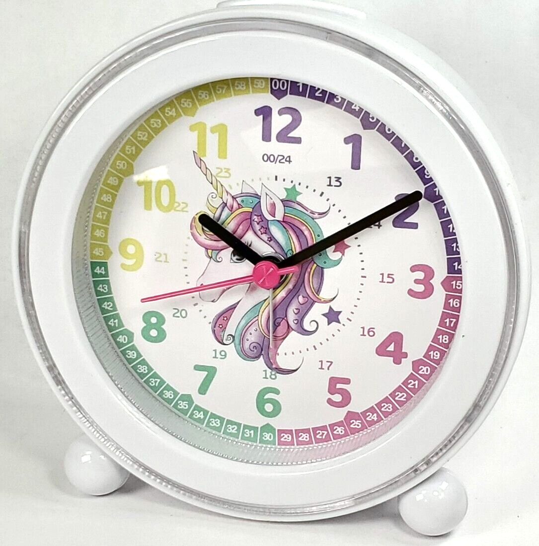 Basic Analog Unicorn Clock, White (ml11501)