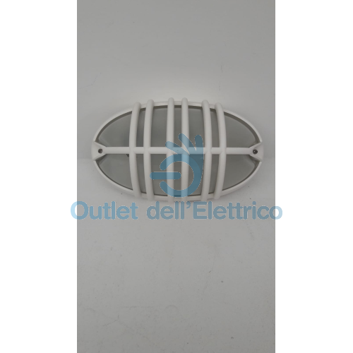 PRISMA CHIP OVALE 25/G APPLIQUE BIANCA CON GRIGLIA E27 21W IP55 005701