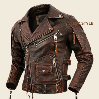 New Outerwear for Stylish Mens Leather Jacket Premium Quality Motorcycle Men