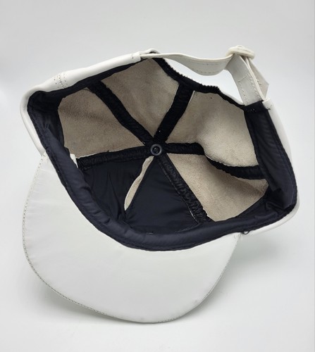 Action Packed Trading Cards White Leather Hat Cap, NWOT - Picture 3 of 3
