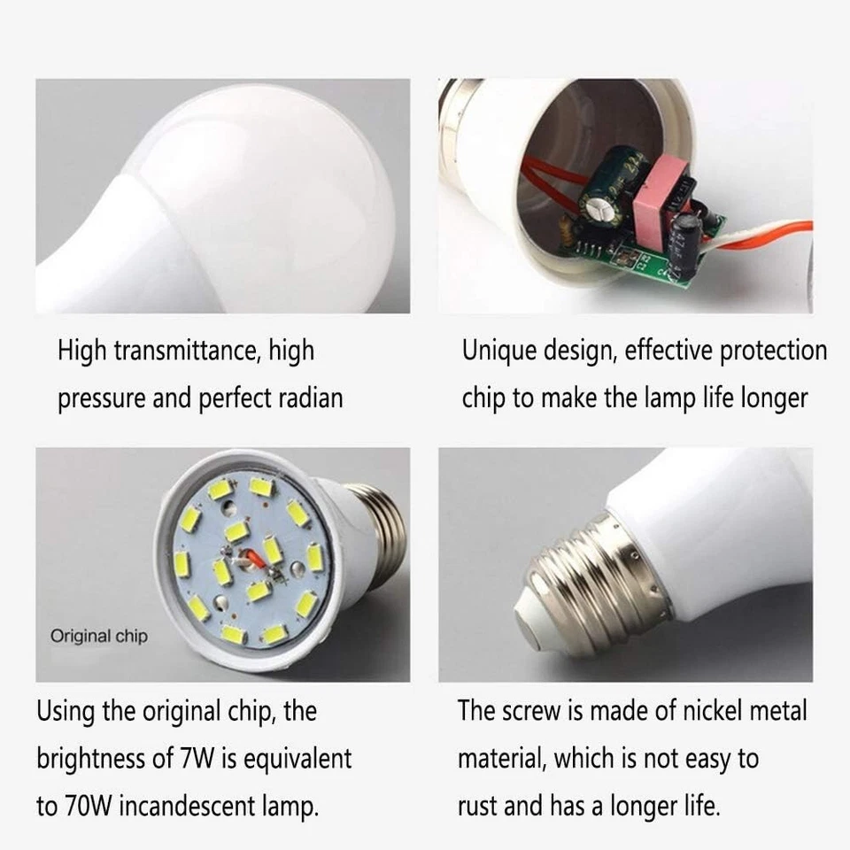 E27 E26 LED Light bulbs AC/DC 12V 24V 3W 7W LED Bulb for Indoor Landscape Yard - Image 3 of 4
