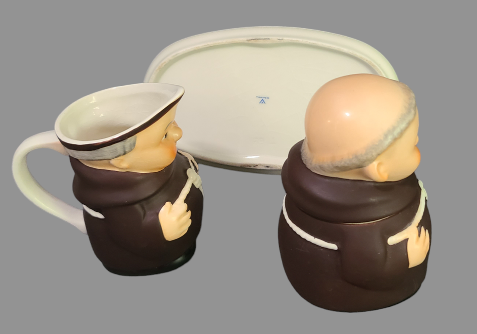 Vintage Figural Hummel Goebel Friar Tuck Monk Sugar Bowl & Creamer On Oval Tray eBay